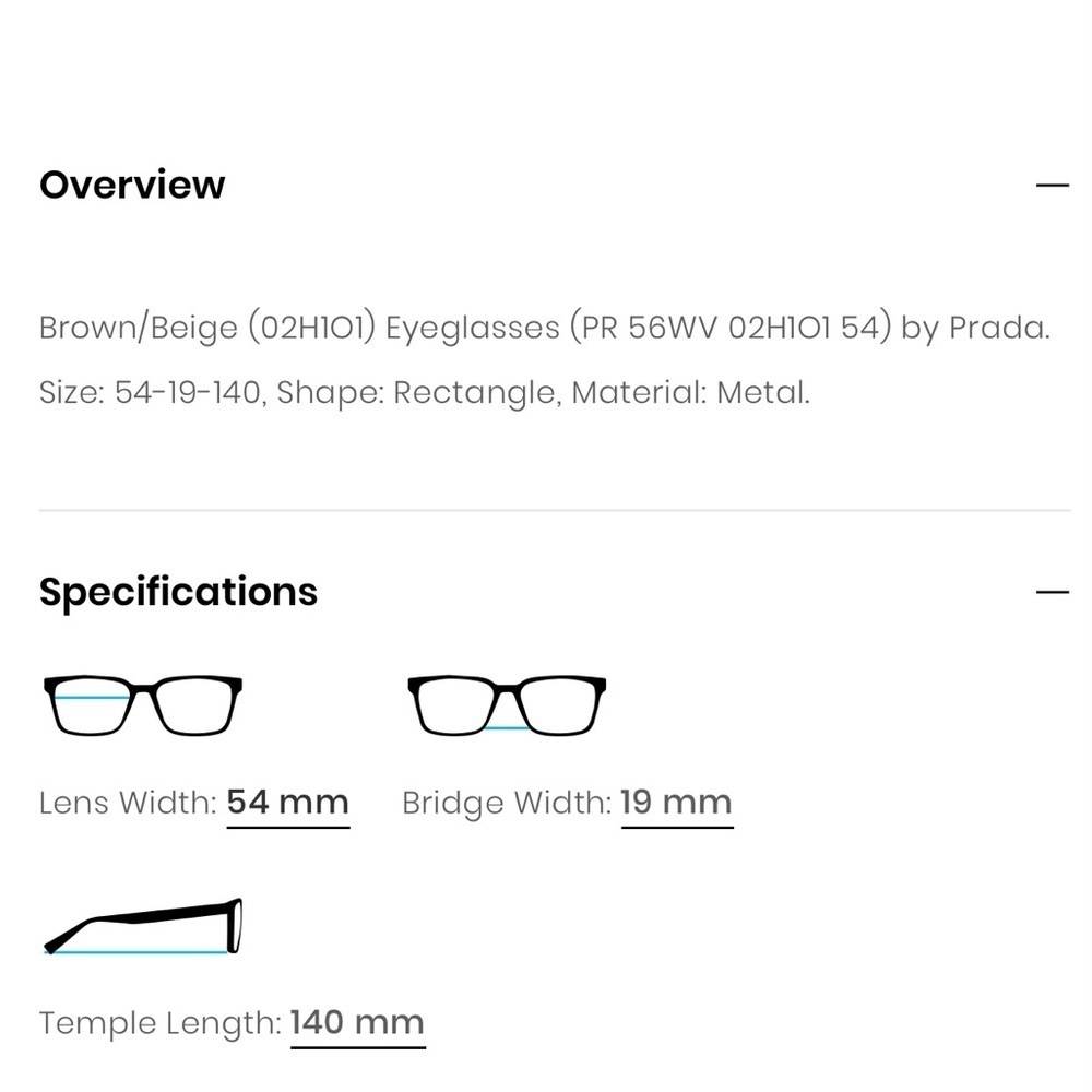 NEW Prada PR 56WV 02H1O1 54 Brown/Beige Eyeglasses PRESCRIPTION - Picture 16 of 16